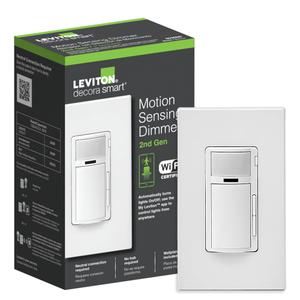 Leviton Decora Smart Motion Sensing Dimmer Switch, Wi-Fi 2nd Gen, Neutral Wire Required, Works with My Leviton, Alexa, Google Assistant, Apple Home/Siri & Wired or Wire-Free 3-Way, D2MSD-1RW, White