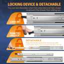 1 Pair Heavy Duty Locking Drawer Slides with Lock 18Inch 150 lb Load Capacity Side Mount Full Extension Ball Bearing Rail Runnerwith Lock,18 inch