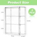 3 Pack Clear Acrylic Display Case, 3 Tier Showcase with Magnetic Door and Adjustable Shelves for Figures Collectibles, Wall Mount Or Tabletop