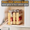 SpaceAid Bamboo Pull Out Spice Rack Organizer for Cabinet, Heavy Duty Slide Out Seasoning Kitchen Pantry Sliding Vertical Organization, 7.6" Wide, 3 Drawers(2" Wide), 2-Tier, Natural