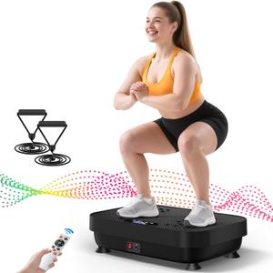 Vibration Plate Exercise Machine, 400 Lbs Capacity Whole Body Vibrating Plate for Lymphatic Drainage, Weight Loss Fat Burner for Home Workout Women Men