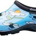 Sloggers Original Waterproof Rain and Garden Shoe for Women– Outdoor Slip-On Garden Clog - Made in The USA with Premium Comfort Insole and Arch Support - Lt Blue Bee Print, Size 11