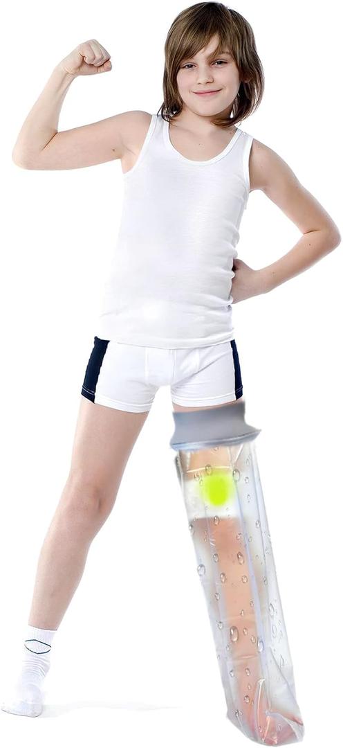 Waterproof Full Leg Cast Cover for Shower Kids | Leg Cast Shower Protector, Watertight Seal Cast Cover Leg for Knee Foot Ankle, No Mark on Skin Reusable(Recommended Age:11-15)