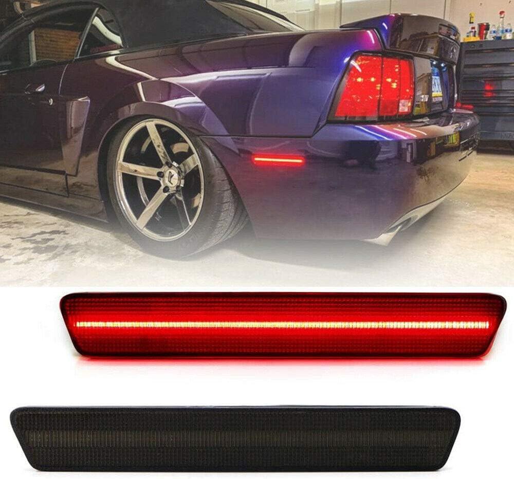 NSLUMO Led Rear Side Marker Lights for 1999-2004 F-ord Mustang Rear Bumper Led Side Marker Lamp 2pcs Smoked Lens