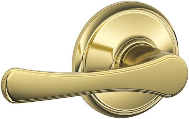 Schlage F10 VLA 605 16-080 10-027 134 N N SL Avila Hall and Closet Lever, Bright Brass