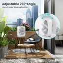 AMACOOL Table Fan, 12 inch Box Fan with 3 Speeds & 8HRS Timer, 270 Pivoting Quiet Air Circulator, Desktop Fan for Bedroom Bathroom Kitchen Office, AC Adapter Included, Co-Branded with Cmyfato-White