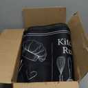 Fourluoo 10 Pcs Farmhouse Kitchen Decor and Accessories Set 4 Kitchen Towels 2 Pot Holders 2 Oven Mitts 2 Rugs for Cooking Baking Mom Housewarming Gifts(Black,Classic Style)