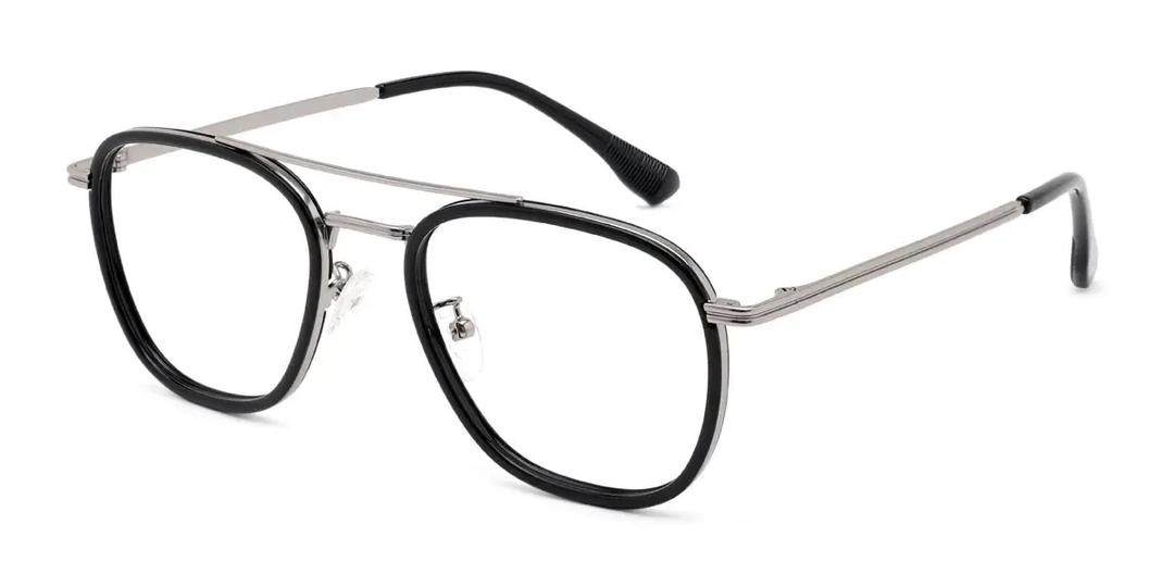 CCVOO Clear Lens Glasses for Women Men Non-prescription Eyeglasses Blue Light Blocking Lens Metal Frame +1.0