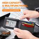 Wallet for Men Slim RFID Blocking Bifold Carbon Fiber,Minimalist Small Compact Front Pocket Credit Card Holder,Thin Mens Leather Wallets Smart Security With 2 ID Windows 1 Cash,Birthday Gifts for Men