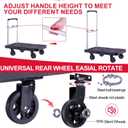 Folding Hand Truck Portable Trolly,Platform Transport Hand cart with 330lbs Capacity Practical handling Tools for Household Industrial Black
