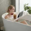 Bathtub Caddy Tray for Luxury Bathroom Bath tub Table Caddy Tray Shelf for Shower with Gold Handles fits All bathtubs