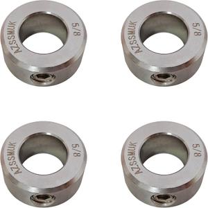 AZSSMUK 5/8" Shaft Collar Stainless Steel Lock Axle Collar Clamp Set Screw,4-Packed