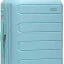 Traveler's Choice Pagosa Hardshell Expandable Luggage with Spinner Wheels, Baby Blue, 22-Inch Carry-on