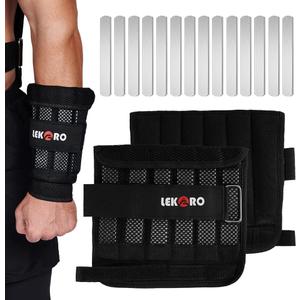 Adjustable Wrist Ankle Weights with Removable Steel Bars, 1 Pair Arm Leg Weights for Men Women, No Sand Leakage, for Walking Jogging Yoga Fitness