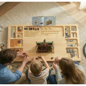WOOD CITY Building Baseplate Table for Lego, Building Tray Board with Storage and Classify, Activity Sensory Platform Table for Adults Children and Seniors with Lazy Susan, 41.3 x 21.6 x 1.2 inches