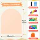 Magnetic Wall Decal 40x32 Inch Milk Tea Color Magnetic Wall Decal Arch Chalkboard with Multiple Accessories for Home Playroom and Classroom