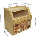 Upgraded Bread Box for Kitchen Countertop, Double Layer Bread Storage Container, Wooden Bread Storage Bin, Bread Boxes for Kitchen Counter Corner, Cabinet, Pantry, Cupboard (Raw Wood)