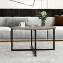 HOMERECOMMEND Round Coffee Table Nesting Tables for Living Room,Black+Grey, A-28.35 Inchs