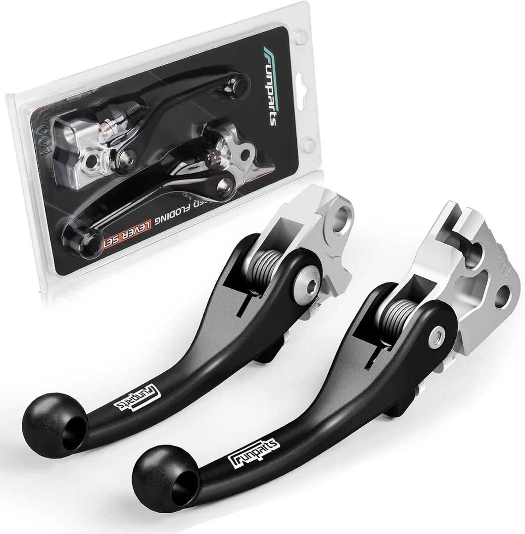 Funparts Dirt Bike Brake Clutch Lever Set,Pivot Adjustable Titanium Alloy for YZ125 YZ250 15-23 YZ250F 09-23 YZ426F YZ450F 09-23 YZ125X 17-23 YZ250X 16-23 YZ250FX 20-23 YZ450FX 19-23 Black