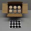 ComSaf 8 oz 6Pcs Glass Spice Jars with Label, Empty Spice Containers with Bamboo Lids, Square Seasoning Containers Trial and Supplement Set, Small Seasoning Bottles for Salt, Herbs, Sugar, Pepper