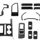 25Pcs Carbon Fiber ABS Full Interior Trim Decor Cover Kit Fit for 2015-2020 Ford F150 Interior Accessories
