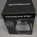 OVENTE Electric Kettle, 1.5L Borosilicate Glass Countertop Water Heater and Boiler for Coffee or Tea, BPA-Free, Auto Shut-Off, Boil-Dry Protection, Removable and Washable Spout Filter, Black KG83B (1.6 Quarts)