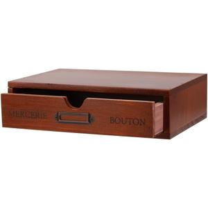 Wooden Storage Box Apothecary Drawers Vintage Wooden Drawers Wood Desktop Organizer Countertop Storage Box Library Card Catalog Cabinet Apothecary CabinetBROWN (BROWN01)