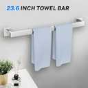 Brushed Nickel Bathroom Hardware Accessories Set 10-Piece Brushed Towel Bar Set Bath Towel Holder Set Stainless Steel Wall Mounted Towel Rack Set,23.6 in