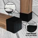 1.5" Square Non Slip Furniture Leg Coasters,16PCS Caster Cups,Rubber Pads Hardwood Floors Protectors for Sofa Bed Piano,Table and Chair Leg Anti Slide Floor Protector.(1 1/2 Black)