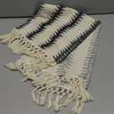 duduta Black White Tree Boho Macrame Table Runner 12 x 72 inch, Farmhouse Dresser Covers Coffee Table Runner with Tassels