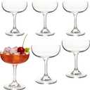 Set of 6 Crystal Champagne Glasses - 7 oz Elegant Coupe Glasses for Martini, Margarita, Cocktails & Champagne Tower, Dishwasher Safe, Gift Box Wedding & Party Glassware