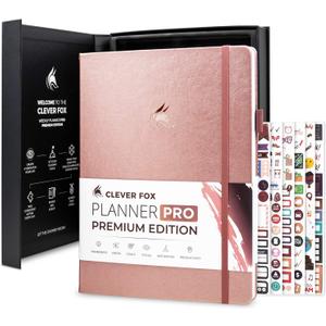 Clever Fox Planner Pro Premium  Luxurious Weekly & Monthly Planner with Budget Organizer for Productivity & Goals, Undated, A4 (Rose Gold) (A4 (8.5" x 11"))