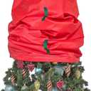 Upright Christmas Tree Storage Bag - Fits 7 Ft Artificial Xmas & Topiary Tree, Vertical Holiday Cover, Durable, Dustproof & Easy-Use Xmas Storage, Red