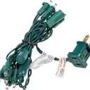 Glooglitter 5 feet 10 Light Christmas Mini Lights String, Warm White LED Christmas Short Fairy Lights on Green Wire for Xmas Decoration, Art Projects, Bottles and Crafts, Without Tail Plug