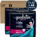 GoodNites Girls Nighttime Underwear, Size S/M, 44 Ct, 2 Packs of 22