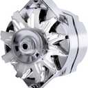 Chrome GM 1 Wire Automotive Alternator Self Exciting High Output 105A One Wire Compatible with Chevy 350 BBC SBC 10SI #1100125 ADR0335C 40012395 7127SECN100A 7127-SE105C