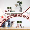 Motipuns 12 Sets Teacher Appreciation Gifts in Bulk Thank You Teacher Desk Decor Stones Emotional Support Green Moss Matchbooks Paperweights Gifts for Women Men Ece Appreciation Day