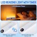 Flat Book Light, Rechargeable Clear LED Flat Reading Light with 3 Colors & Timer, Dimmable Panel Plate Book Lamp Full Page Light, Eye Protection, Book Lights for Reading at Night (Pink)