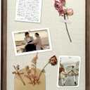 Linen Bulletin Board, Pin Board for Walls, Fabric Bulletin Board, Large Pin Board for Home Kitchen Office Decorative, 20"x30" Linen Brown Wood Frame Cork Board(BN-5075)