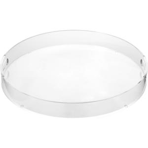 Artmaze Clear Sturdy Acrylic Round Tray with Handles,Spill Proof,for Kitchen (16 inch)