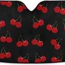Red Cherry Black Car Windshield Sun Shade Foldable UV Ray Sun Visor Protector Sunshade to Keep Your Vehicle Cool (55" x 27.6") 