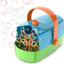 Wisdomlit Bubble Machine, 3-in-1 Bubble Maker, Bubble Blower with 3 Bubble Wheels, Make Small | Medium | Big Bubbles for Kids Toddlers, Bubble Toys for Indoor Outdoor Birthday Party (Multi-Color)