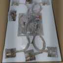 6-Light Farmhouse Brass Gold vintage Chandelier 23.6 Inch - Rustic Industrial Iron Candle Hanging with Clear Glass Shades - Dining Room Lighting Fixture for Hallway, Living Room, Foyer, Kitchen Island