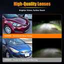 Headlight Assembly for 2014 2015 2016 Hyundai Elantra, (All Bulbs Included) Left Driver Side Halogen Headlamp Assembly With Clear Lens Black Housing Amber Reflector, 921013Y500