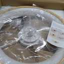 24'' Ceiling Fan with Light Fandelier Flush Mount Low Profile Wood Ceiling Fan with Dimmable LED Light 3 Color 6 Speeds