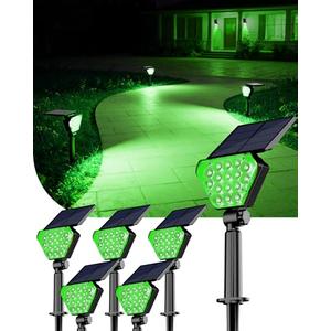 T-SUN Solar Lights Outdoor Waterproof IP65, 6Pack LED Solar Spot Lights Color Changing IP65 Waterproof Smart Auto On/Off for Outside Landscape Garden Yard Lawn Pathway Patio Driveway