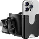 Guiseapue Cup Holder for Walker: Stroller Cup Holder Attachment with Phone Holder, Wheelchair/Stroller Accessories for Rollator, Bike, Scooter, Baby Essentials, New Mom (Black)