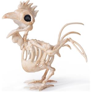 JOYIN Rooster Skeleton Halloween Decoration 6.89 Inch Animal Skeleton Plastic Bones with Posable Joints for Yard Garden Graveyard Haunted House Cemetery Outdoor Indoor Table Top Decorations