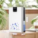 Dehumidifier, 95 OZ Water Tank Dehumidifiers for Home, 1000 sq. ft. Dehumidifier for Basement Bathroom Bedroom with Auto Shut Off, 7 Colors LED Light, Quiet Dehumidifiers with Sleep Mode, White