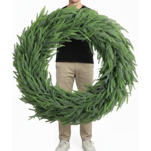 Wavwavw 36" Christmas Large Cedar Wreath for Front Door